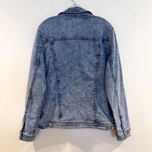 L'Agence Karina Oversized Denim Shadow Pocket Button Down Classic Jean Jacket M - Picture 10 of 10